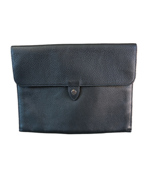 Coach black pebbled leather  e-reader/tablet case with snap closure